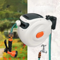 10/20M Automatic Rewind Hose Reel with 7 Pattern Hose Nozzle Water Hose Reel Slow Return System for Car Garden